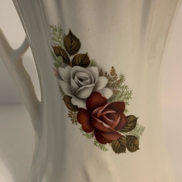 1900’s Nippon Japan chocolate Pot w/red Roses, lid - Picture 8 of 12